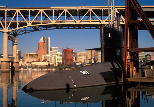 Submarine at OMSI on Willamette River