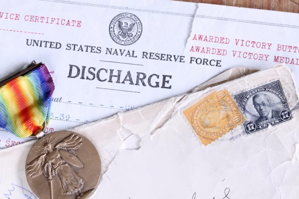 Photo of military discharge.